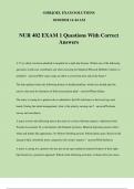 NUR 402 EXAM 1 Questions With Correct Answers