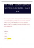 CCS DOMAIN 4 EXAM WITH COMPLETE  QUESTIONS AND ANSWERS { GRADED  A+}