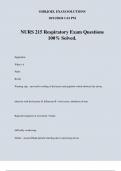 NURS 215 Respiratory Exam Questions 100% Solved.