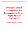 Principles of Risk Management and Insurance 14th Edition By George Rejda, Michael  McNamara (Solution Manual)