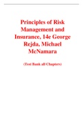 Principles of Risk Management and Insurance 14th Edition By George Rejda, Michael  McNamara (Test Bank)