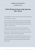 NURS 299 Quiz #2 Study Guide Questions 100% Solved.