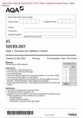 Actual 2024 AQA AS SOCIOLOGY Paper 1 and Paper2 Merged Question Papers and Mark Schemes