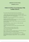 NURS 331 FINAL Exam Questions With Verified Answers.