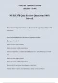 NURS 371 Quiz Review Questions 100% Solved.