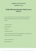 NURS 402 Exam Questions With Correct Answers