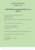 NURS 480 Exam 1 Questions With Correct Answers