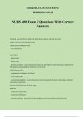 NURS 480 Exam 2 Questions With Correct Answers