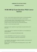 NURS 480 Q1 Exam Questions With Correct Answers