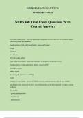 NURS 480 Final Exam Questions With Correct Answers