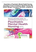 Test Bank Essentials of Psychiatric Mental Health Nursing  Concepts of Care in Evidence- Based Practice 9th Edition Morgan Townsend complete all chapters