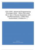 CSCI-2041: Advanced Programming Principles 2024 – 2025 CSCI-2041 Midterm  S0.2: Quiz 1 Review Questions with Verified Solutions | 100% Pass Guaranteed | Graded A+ |