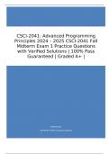 CSCI-2041: Advanced Programming Principles 2024 – 2025 CSCI-2041 Fall Midterm Exam 1 Practice Questions with Verified Solutions | 100% Pass Guaranteed | Graded A+ |