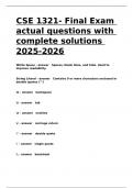 CSE 1321- Final Exam actual questions with complete solutions 2025-2026