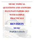 MUSIC QUESTIONS AND ANSWERS  PLUS PAST PAPERS 2023 WITH SAMPLE  PRACTICALS REVISION  MUSIC PAPER 3 (511/3)