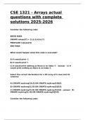 CSE 1321 - Arrays actual questions with complete solutions 2025-2026