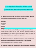 ATI Pediatrics Proctored 2019 B Exam questions verified with 100% correct answers