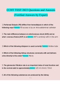 CCHT TEST .questions verified with 100% correct answers