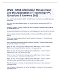 WGU - C468 Information Management and the Application of Technology PA Questions & Answers 2023