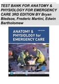 Test Bank for Anatomy & Physiology for Emergency Care, 3rd Edition (Bledsoe, 2020) Chapter 1-20 | All Chapter