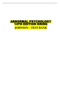 Abnormal Psychology 14th Edition Kring Johnson Test Bank