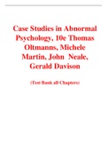 Case Studies in Abnormal Psychology, 10e Thomas Oltmanns, Michele Martin, John  Neale, Gerald Davison (Test Bank)