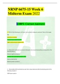 NRNP 6675-15 Week 6 Midterm Exam 2022      (100% Correct Answers)   1.	Which of the following are risk factors for neuroleptic malignant syndrome? Select all that apply Age Rapid dose escalation  Parental route of administration  Higher potency typical an