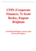 CFIN (Corporate Finance), 7e Scott Besley, Eugene Brigham (Test Bank)