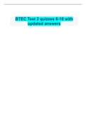 BTEC Test 2 quizzes 6-10 with  updated answers