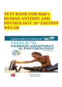 TEST BANK FOR Hole’s HUMAN ANATOMY AND PHYSIOLOGY 16th EDITION WELSH