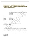 DNRS-6630-5/NURS-6630N-5/NURS-6630C-5/NURS-6630F-5/DNRS- 6630F-5- Approaches to Treatment-2021-Summer-QTR-TermLatest Review Test Submission: Final Exam Ellaboration Week 11 With 100% Rationale; May Term(Guaranteed pass)