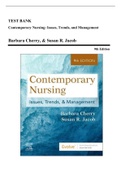 Test Bank - Contemporary Nursing: Issues, Trends, and Management, 9th edition (Cherry, 2023), Chapter 1-28 | All Chapters