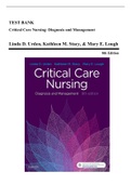 Test Bank - Critical Care Nursing: Diagnosis and Management, 8th edition (Urden, 2018), Chapter 1-41 | All Chapters