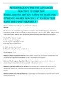 Test Bank for Psychotherapy for the Advanced Practice Psychiatric Nurse: A How-To Guide for Evidence-Based Practice 3rd Edition Wheeler 100% Correct Answers with Rationals 2023/2024