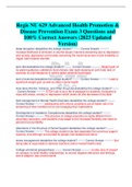 Regis NU 629 Advanced Health Promotion &  Disease Prevention Exam 3 Questions and  100% Correct Answers (2023 Updated  Version)