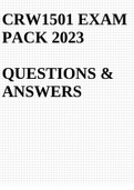 CRW1501 EXAM PACK 2023