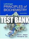 Test Bank for Lehninger Principles of Biochemistry Seventh Edition (Nelson, 2017), Chapter 1-28 | Complete Guide A+