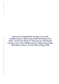 Maternal & Child Health Nursing: Care of the Childbearing & Childrearing Family 8th Edition Test Bank / Instant Test Bank For Maternal & Child Health Nursing: Care of the Childbearing & Childrearing Family 8th Edition Authors: JoAnne Silbert-Flagg, Pillit