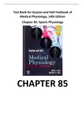 Test Bank for Guyton and Hall Textbook of Medical Physiology, 14th Edition Chapter 85: Sports Physiology