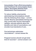 Immunization Final, aPhA Immunization And Final Exam F2, Immunization Exam (apha), Vaccination Seminar Post-Assessment, Post Assessment|2023 LATEST UPDATE|GUARANTEED SUCCESS