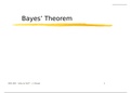 CS 601 Bayes’ Theorem Study Guide,