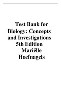 Test Bank for Biology: Concepts and Investigations 5th Edition Mariëlle Hoefnagels