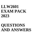 LLW2601 EXAM PACK 2023