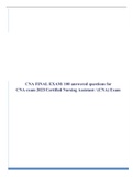 CNA FINAL EXAM/ 100 answered questions for CNA exam 2023/Certified Nursing Assistant / (CNA) Exam