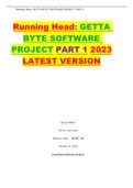 Running Head: GETTA BYTE SOFTWARE PROJECT PART 1 2023 LATEST VERSION