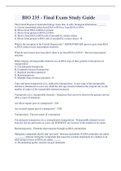 BIO 235 - Final Exam Study Guide 2023