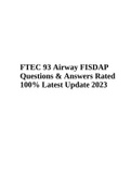 FTEC 93 Airway FISDAP Questions & Answers Rated 100% Latest Update 2023