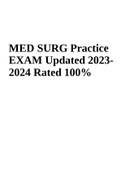 MED SURG Practice EXAM Updated 2023- 2024 Rated 100%