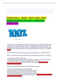 SONICWALL SNSA -2023-2024-2025 QUESTIONS WITH 100% VERIFIED ANSWERS