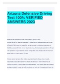 Arizona Defensive Driving  Test 100% VERIFIED  ANSWERS 2023